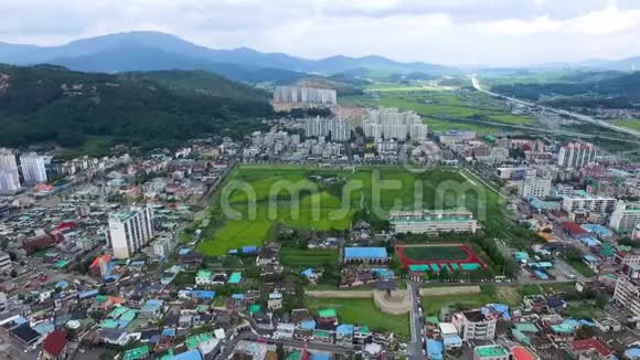 韩国乌山乌尔州东阳城炮台鸟瞰图视频的预览图