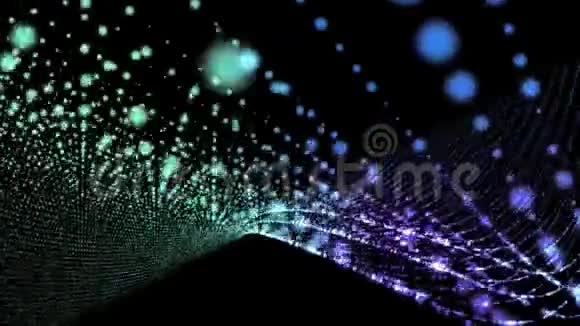 背景粒子运动图案辉光粒子在黑色背景上运动抽象点4k视频视频的预览图