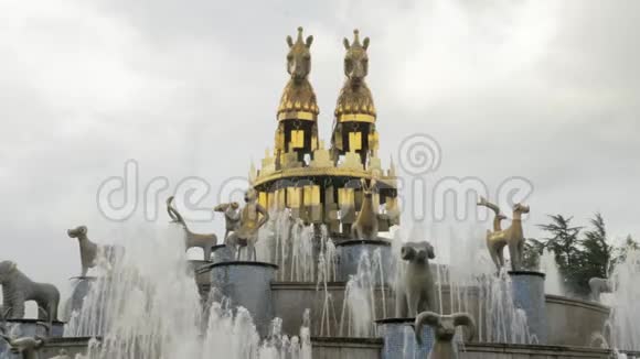 Kolkhida喷泉位于欧洲格鲁吉亚库塔伊西中央广场视频的预览图