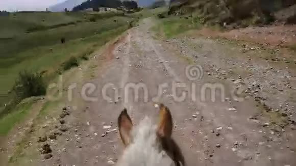 在山泥路上骑着骑士的视角视频的预览图