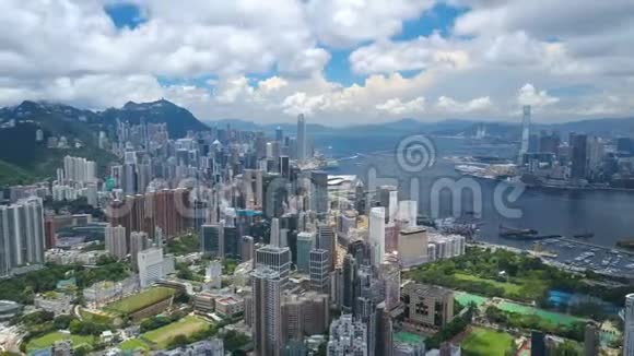 香港维多利亚港4k高空超移录像视频的预览图