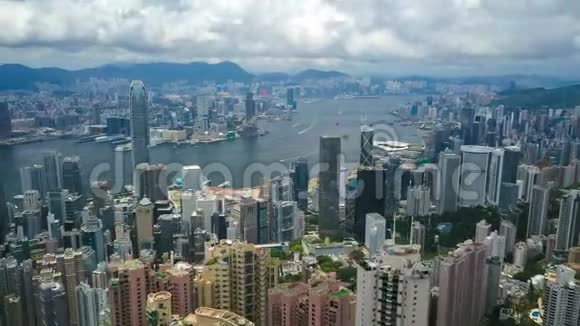 香港维多利亚港4k高空超移录像视频的预览图