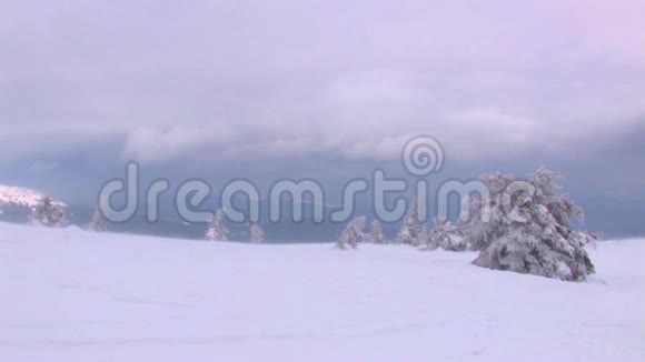 冬天的强风在山里视频的预览图
