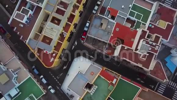 住宅屋顶的俯视图西班牙加那利群岛特内里费视频的预览图