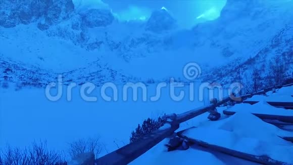 斯洛伐克冬季高塔特拉斯山的高山庇护所视频的预览图