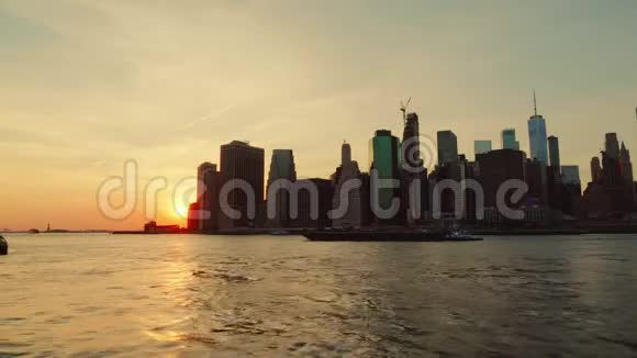 纽约曼哈顿日落景色视频的预览图