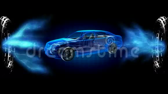 全息图上的透明汽车概念3D案视频的预览图