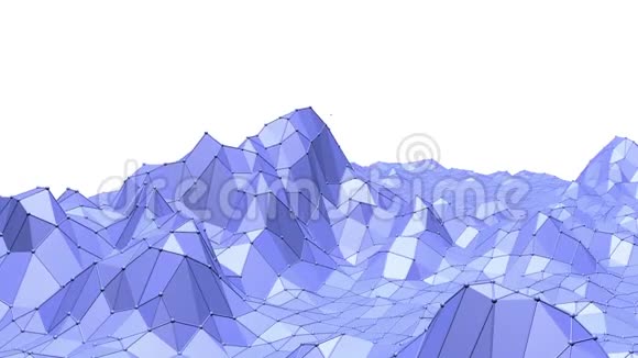 蓝色金属低聚波面作为复杂背景蓝色多边形几何振动环境或视频的预览图
