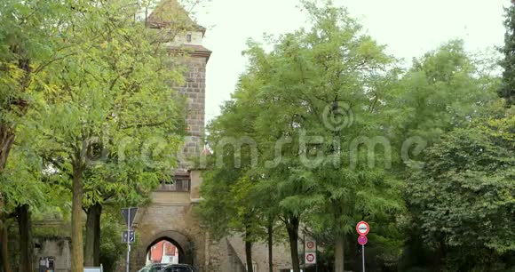 德国著名的世界遗产罗滕堡著名的童话小镇风景如画的城堡城门都是中世纪的纪念碑视频的预览图