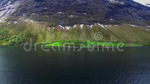 观湖岸线河道挪威峡湾视频的预览图