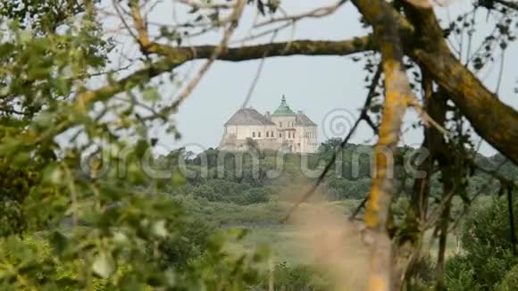 奥列斯基城堡的墙在远处可以看到视频的预览图