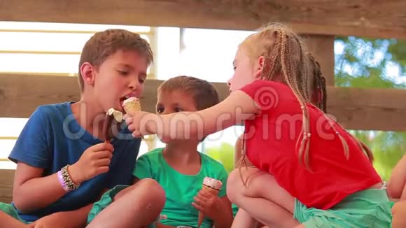 孩子们互相对待冰淇淋视频的预览图