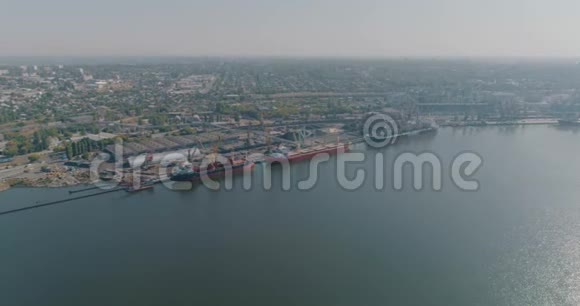 工业海港从空中国际海港总平面图视频的预览图