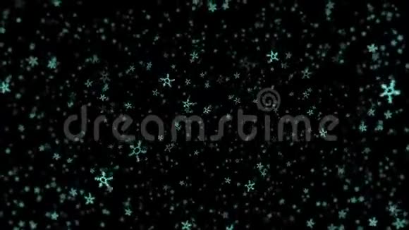 黑色背景上的雪花视频的预览图
