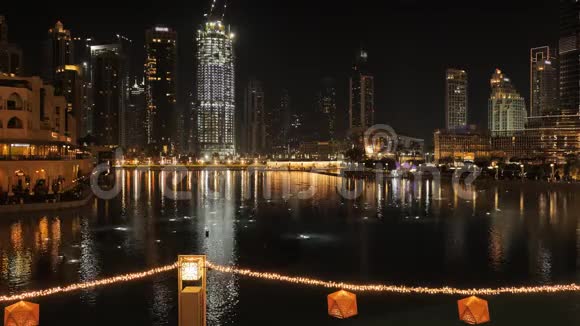迪拜喷泉广场哈利法塔照明视频的预览图