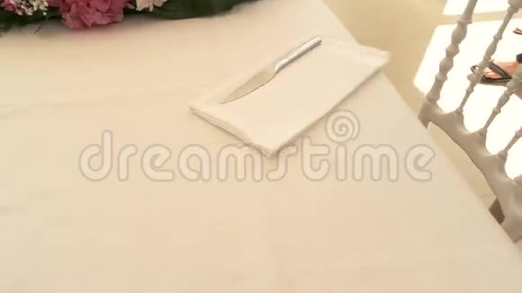 手把刀放在餐巾纸上视频的预览图