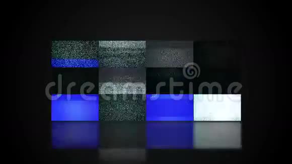 电视视频墙12个电视屏幕显示噪音并改为绿色屏幕伴侣视频的预览图