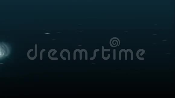 深蓝水背景下从左到右流动或拍摄水泡流流体颗粒的抽象动画视频的预览图