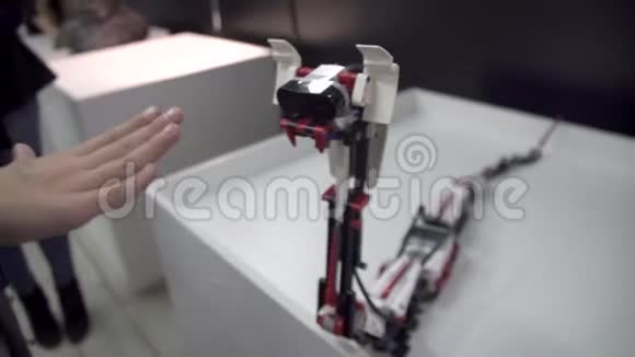 一条不寻常的机器人蛇与热和运动传感器反应视频的预览图