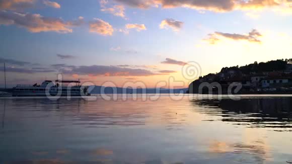 奥赫里德湖日落视频的预览图