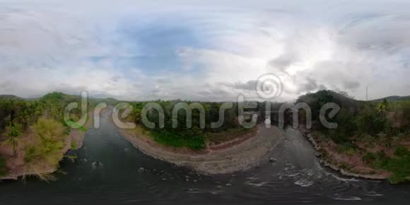 热带景观河流农民土地vr360视频的预览图