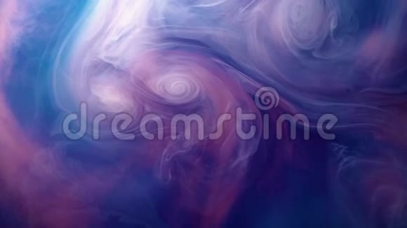 生动多彩紫蓝粉红的丙烯酸颜料滴运动纹理背景为抽象概念视频的预览图