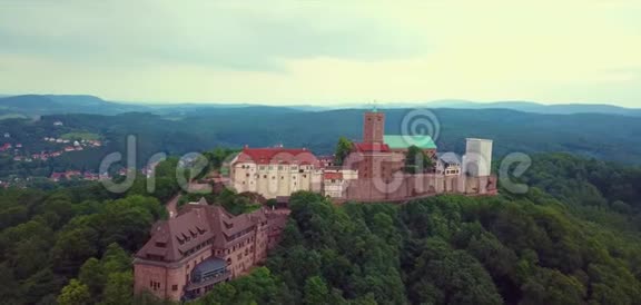 德国EisenachWartburgThuringia空中录像视频的预览图