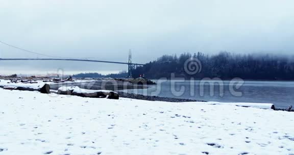 悬索桥和海的景观视频的预览图