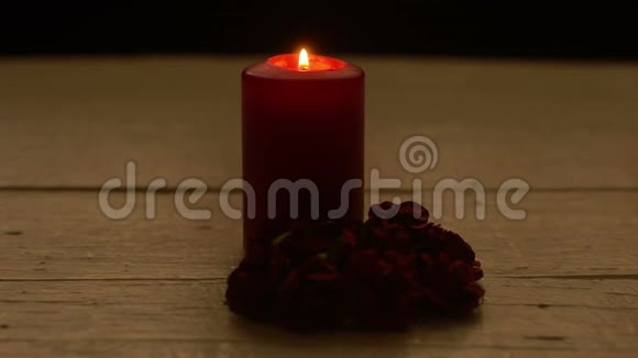 玫瑰红色烛光浪漫主题视频的预览图
