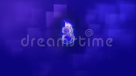 蓝色背景上的火焰中视频的预览图