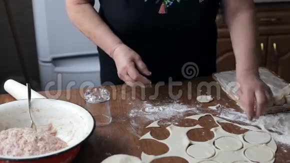 老妇人包饺子视频的预览图
