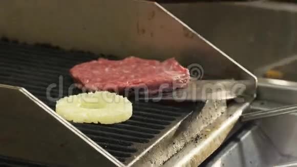 烧烤炉上的肉和菠萝视频的预览图