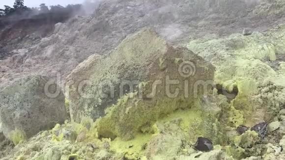 硫磺银行哈阿库拉曼努在夏威夷火山国家公园大岛夏威夷视频的预览图