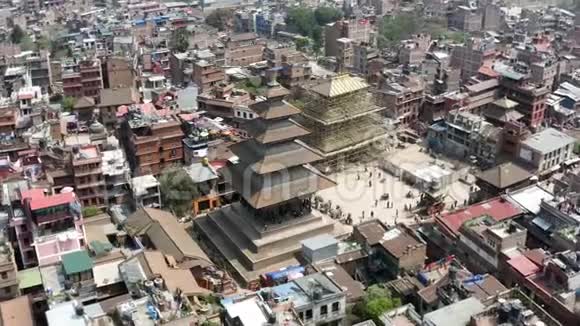 尼泊尔加德满都巴克塔普尔空中镜头视频的预览图
