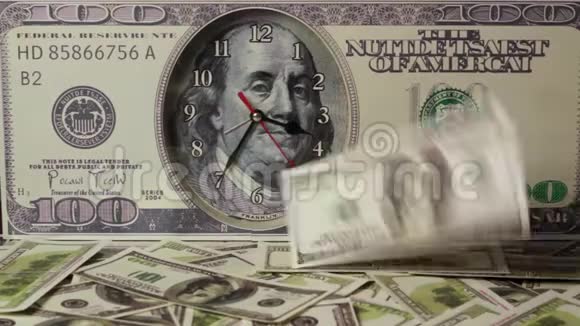 美元在百美元钞票的背景下下跌视频的预览图