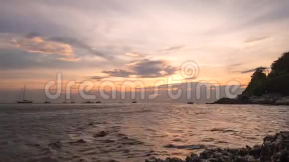 泰国纳哈恩海滩日落时间推移普吉岛4K视频的预览图
