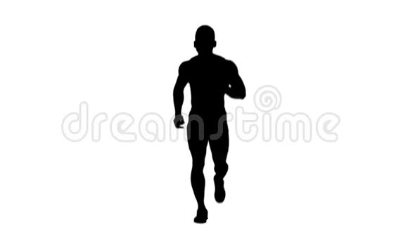 人类奔跑的剪影前景视频的预览图