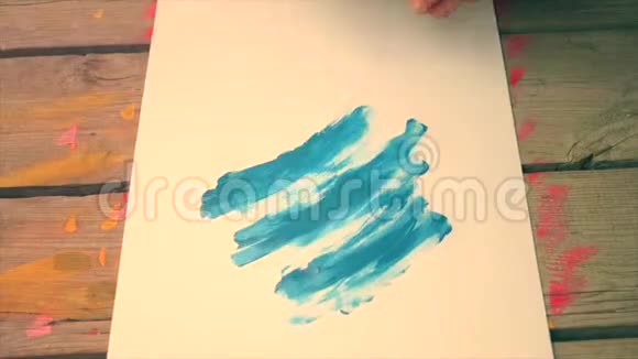 画手指画水粉抽象图案特写视频的预览图