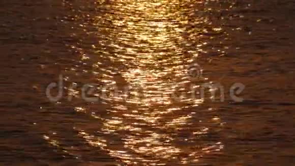 黑暗海水中金色的阳光小径视频的预览图