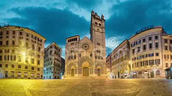意大利热那亚大教堂圣洛伦佐广场全景视频的预览图