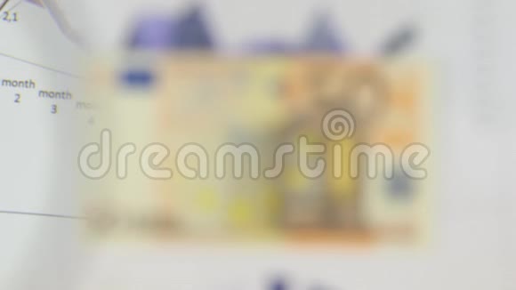 考虑一张50欧元的钞票用放大镜增加视频的预览图