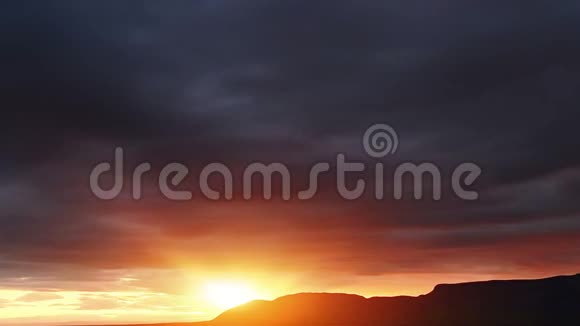冰岛令人叹为观止的日落海洋上的光辉日出视频的预览图