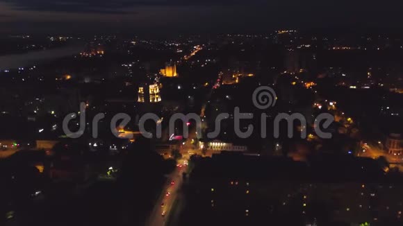 夜景大都市的绝景剪辑夜晚城市的明亮灯光视频的预览图