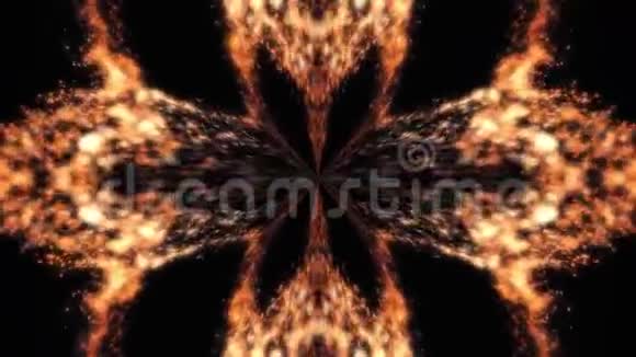 图案能量的抽象飞溅抽象粒子爆炸从黑色中心移动图案对称视频的预览图