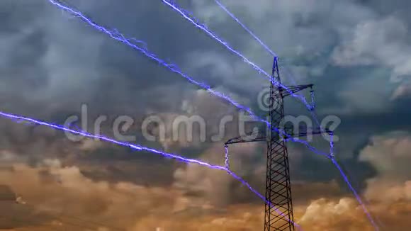 电力塔4K视频的预览图