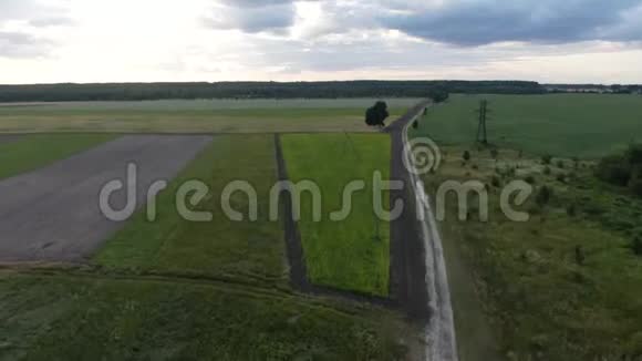 空中自然景观美丽的山丘森林田野和葡萄园乌克兰卡帕蒂视频的预览图