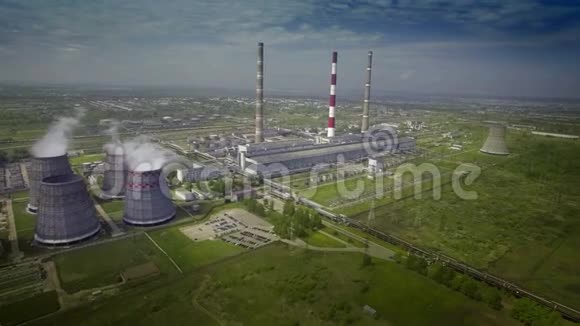 大气飞越大煤电厂热电联产热电厂视频的预览图