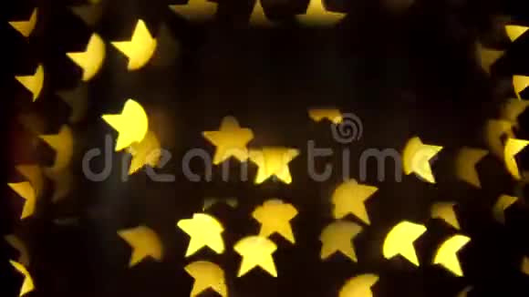 黄星形状LED灯博克圣诞背景4K视频的预览图