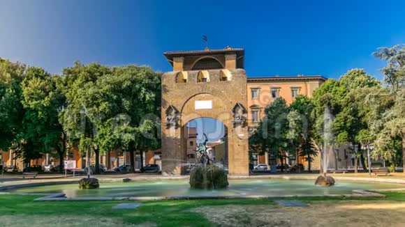 圣加洛港在利伯塔广场的时间受欢迎的欧洲旅游目的地佛罗伦萨城市景观视频的预览图