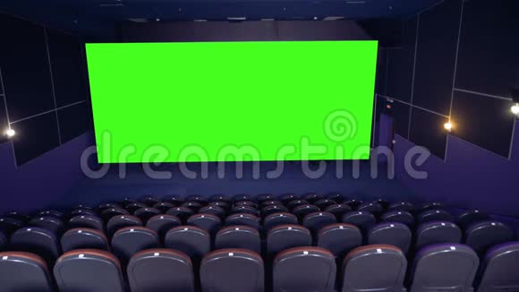 空影院大厅空白电影院屏幕绿色屏幕背景视频的预览图